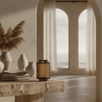 Aurélie Reeded Glass Candle: Hearth & Velvet Flames - (M)