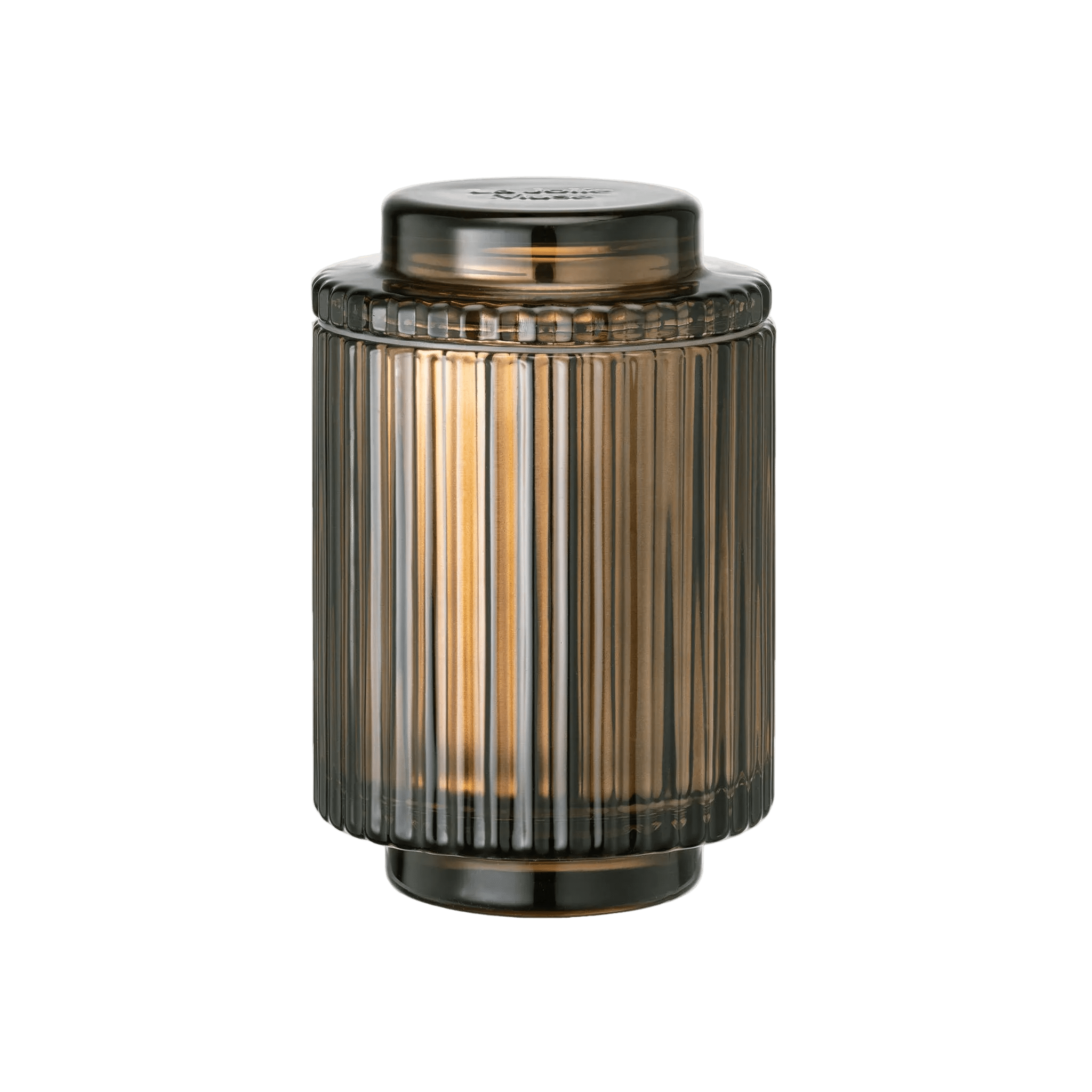 Aurélie Reeded Glass Candle: Hearth & Velvet Flames - (M)