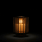Aurélie Reeded Glass Candle: Hearth & Velvet Flames - (M)