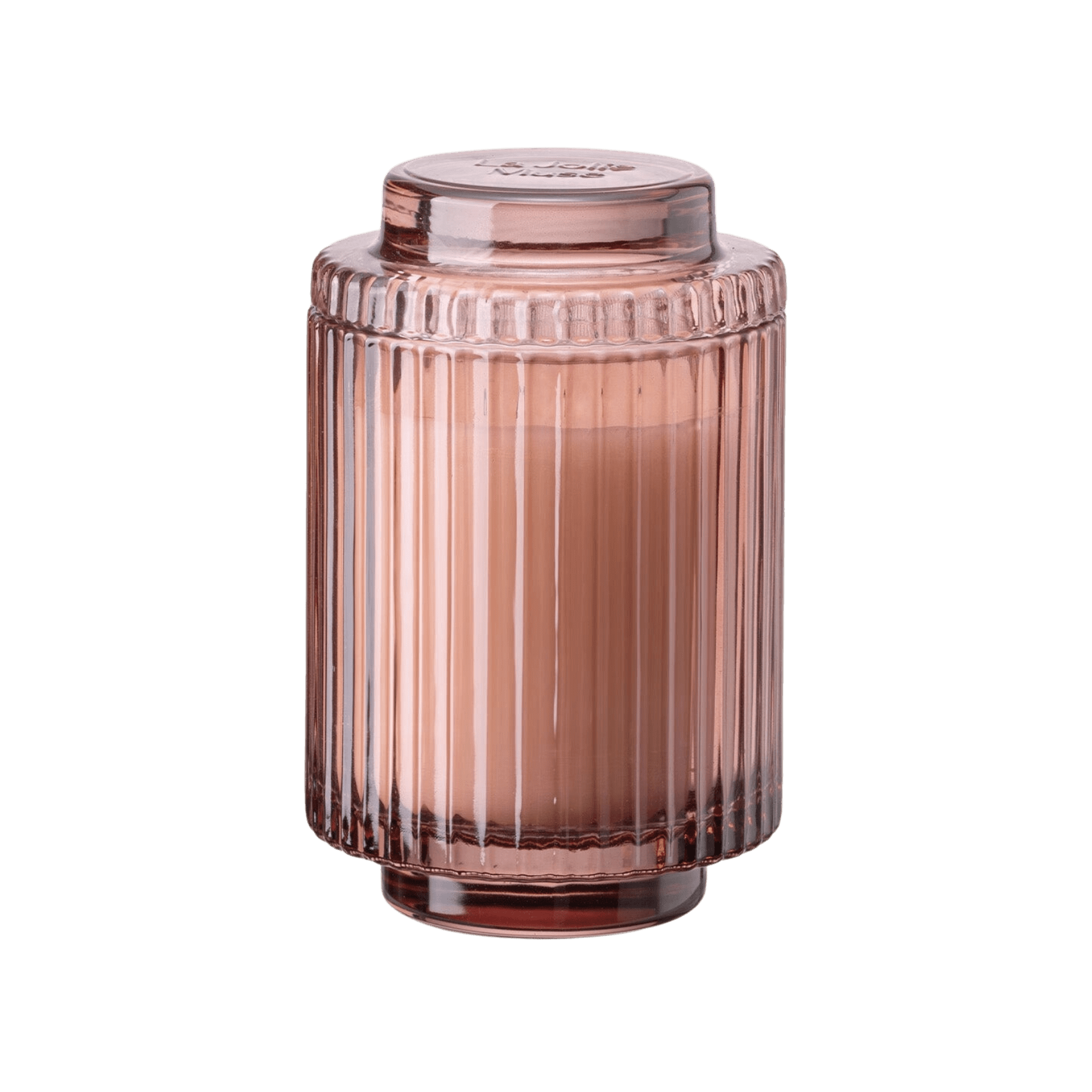 Aurélie Reeded Glass Candle: Santal Rosé - (M)