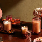 Aurélie Reeded Glass Candle: Santal Rosé - (M)