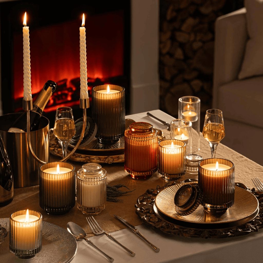 Aurélie Reeded Glass Candle: Tomato & Vine (L & M)