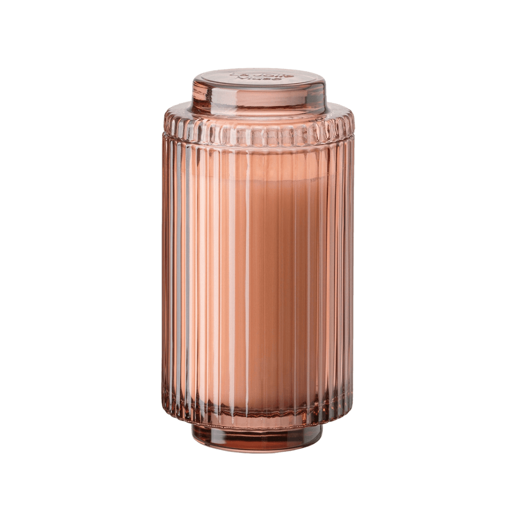 Aurélie Reeded Glass Candle: Watermelon Mint Zest (L & M)