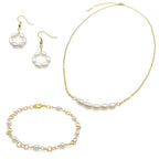 Aurora pearl and gold chain bracelet by Alegria Accessories Inc