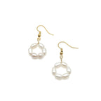 Aurora gold and pearl hypoallergenic earrings by Alegria Accessories Inc