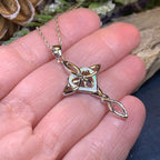 Aurora Opal Celtic Cross Necklace in Sterling Silver Pendant La Vie Bien Aurora Opal Celtic Cross Necklace in Sterling Silver