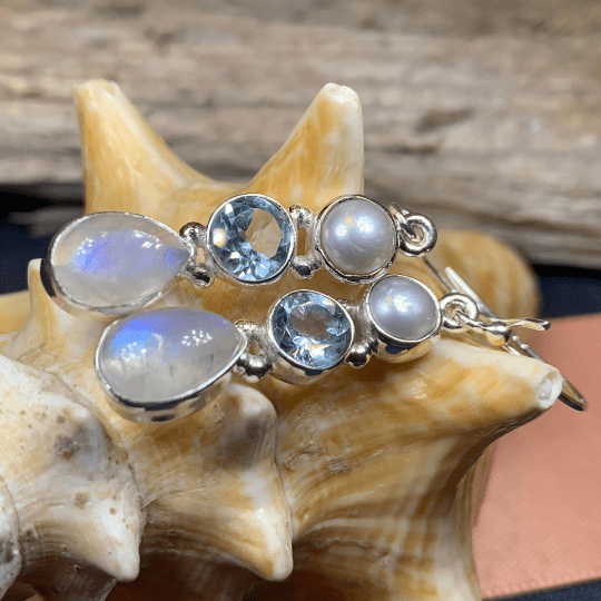 Ava Moonstone Earrings for Women Dangle Earrings La Vie Bien Ava Moonstone Earrings for Women