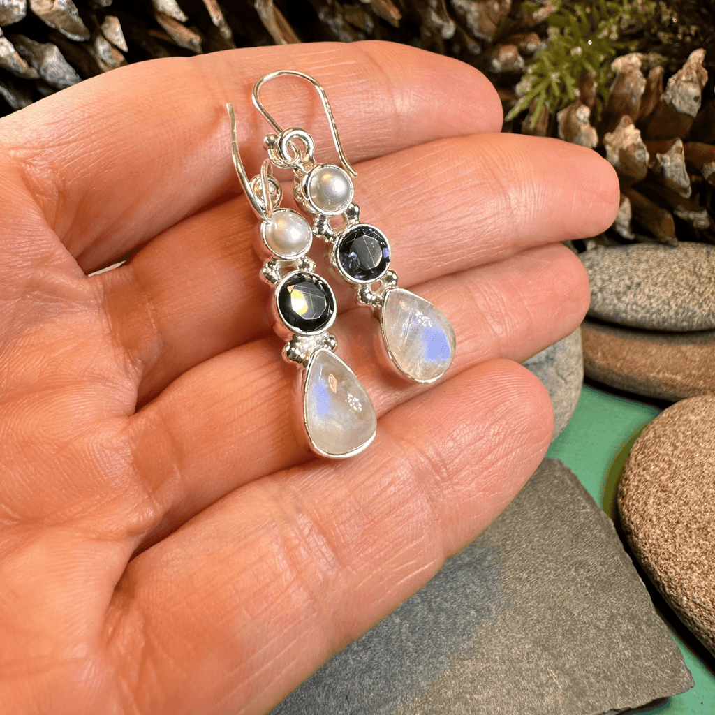 Ava Moonstone Earrings for Women Dangle Earrings La Vie Bien Ava Moonstone Earrings for Women