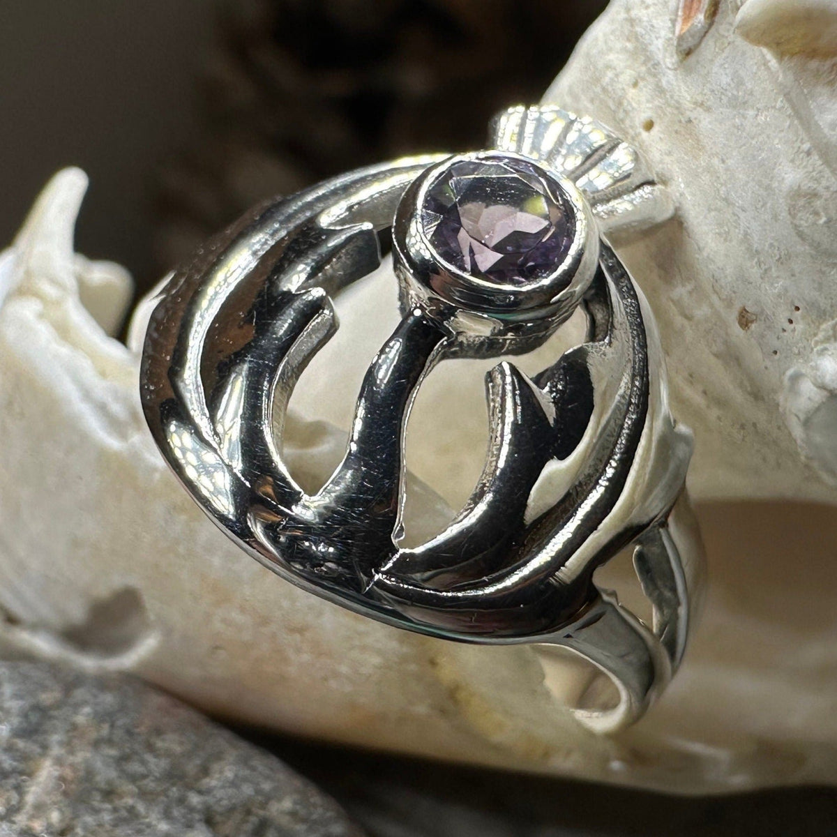 Averon Scottish Thistle Amethyst Ring Ring La Vie Bien Averon Scottish Thistle Amethyst Ring