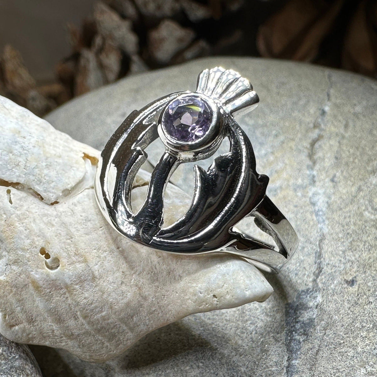 Averon Scottish Thistle Amethyst Ring Ring La Vie Bien Averon Scottish Thistle Amethyst Ring