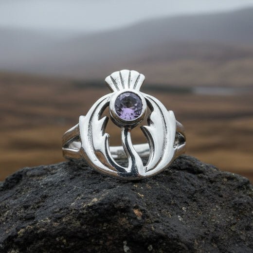 Averon Scottish Thistle Amethyst Ring Ring La Vie Bien Averon Scottish Thistle Amethyst Ring