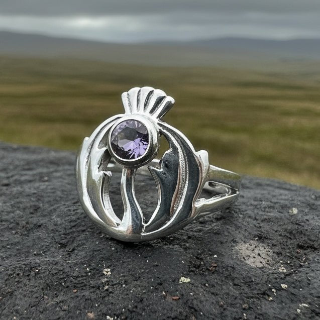 Averon Scottish Thistle Amethyst Ring Ring La Vie Bien Averon Scottish Thistle Amethyst Ring