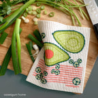 Avocado Swedish Dishcloth | Green/ Coral | Sweetgum Home Swedish Dishcloths La Vie Bien Avocado Swedish Dishcloth | Green/ Coral | Sweetgum Home