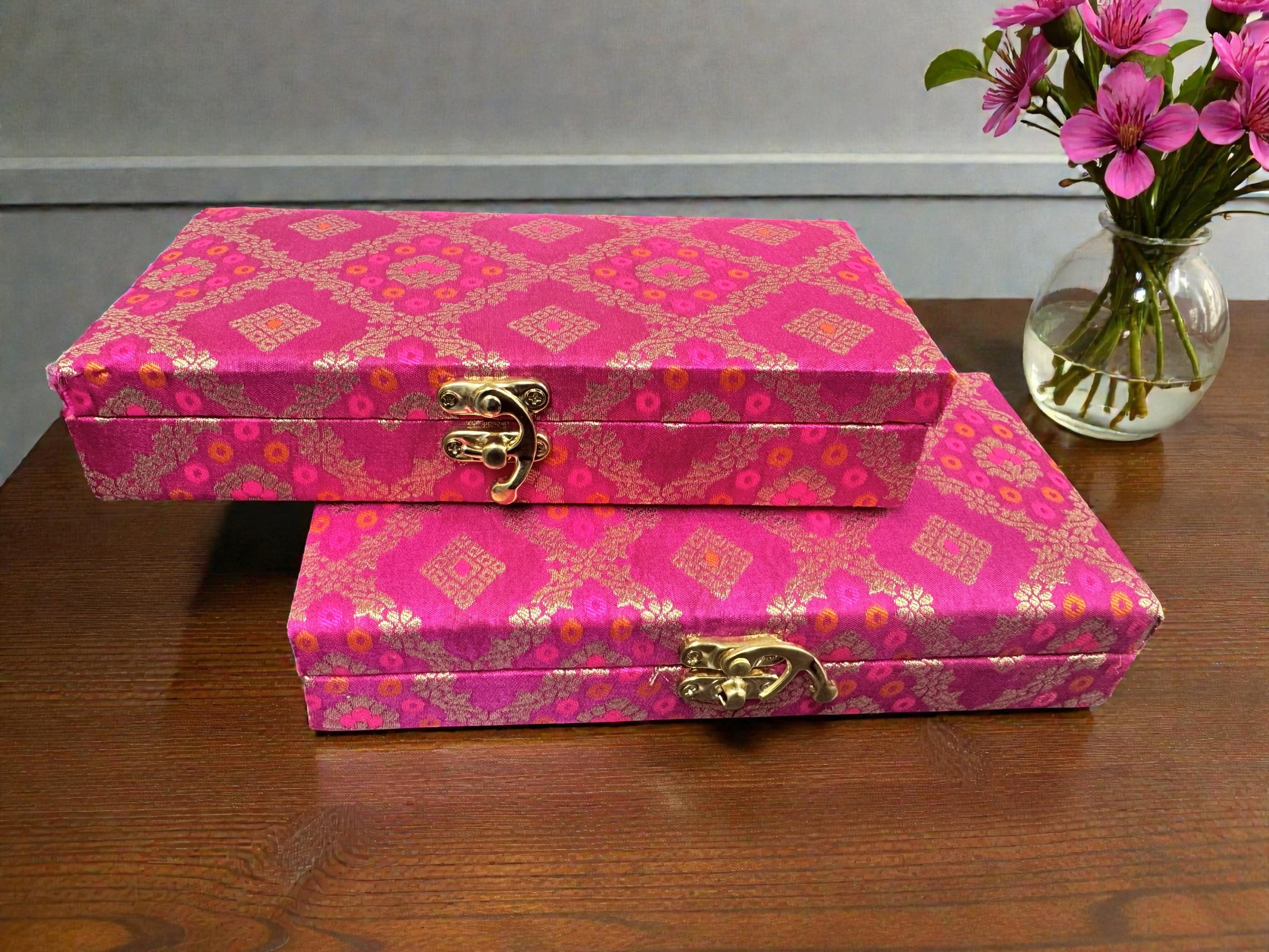 Assorted Brocade Gift Box, Set of 2