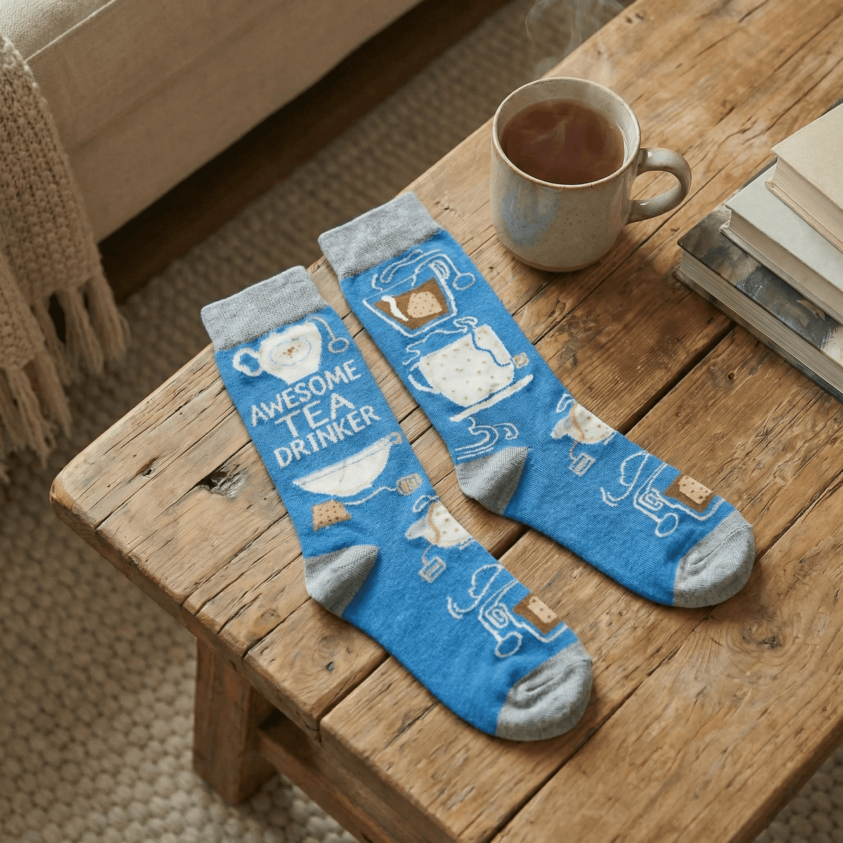 Awesome Tea Drinker Socks | Funny Tea Lover Gift, Colorful Novelty Crew Socks Socks La Vie Bien Awesome Tea Drinker Socks | Funny Tea Lover Gift, Colorful Novelty Crew Socks