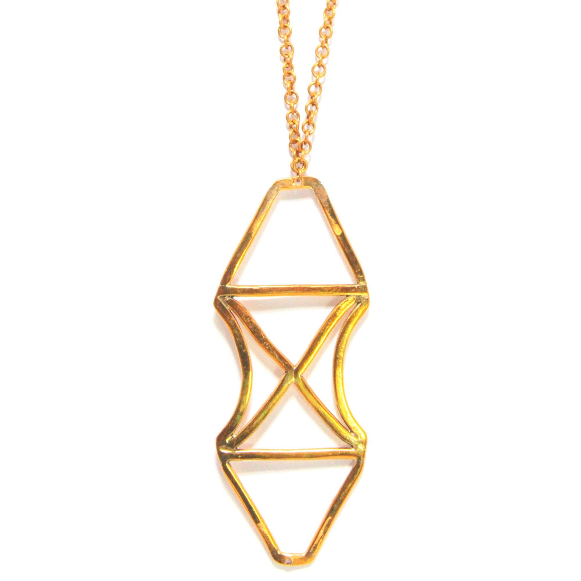 Axis Brass Necklace Necklaces - Fashion La Vie Bien Axis Brass Necklace