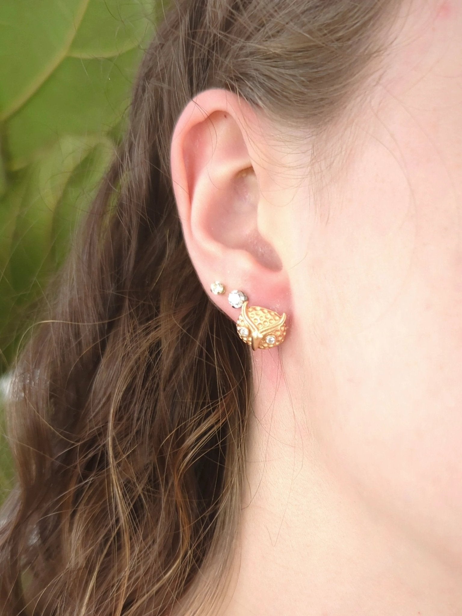 Azia Owl Stud Earrings by Ash & Rose