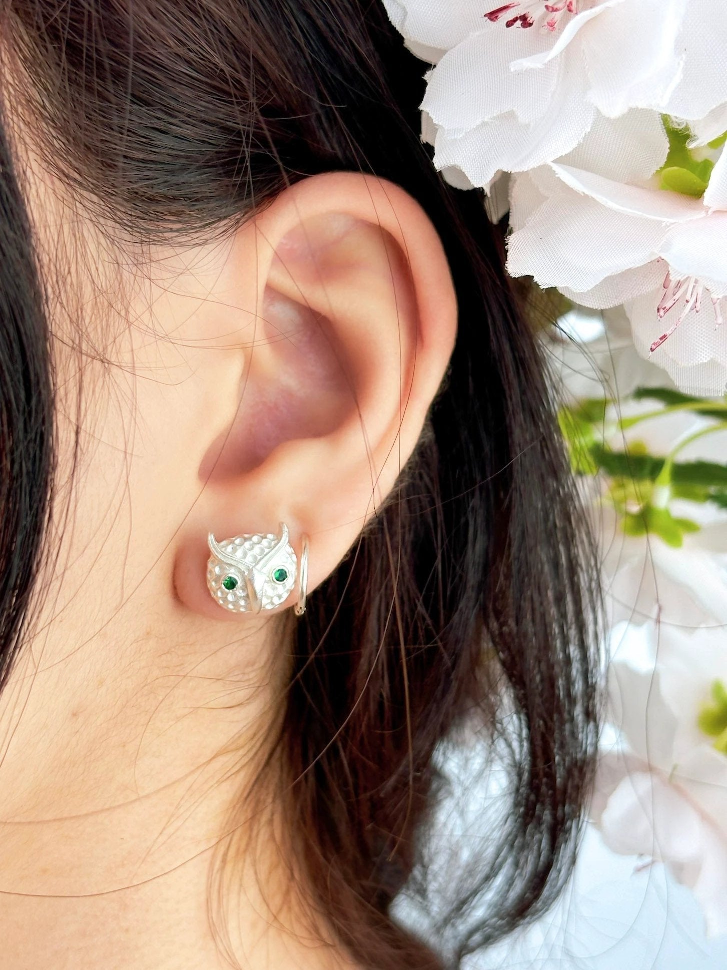 Azia Owl Stud Earrings by Ash & Rose