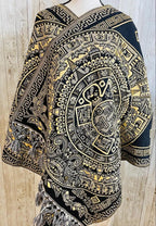 Aztec Calendar Mexican Shawl Wrap Reboso Artesanales Capas Pashima de Calendario Azteca La Vie Bien Aztec Calendar Mexican Shawl Wrap Reboso Artesanales Capas Pashima de Calendario Azteca