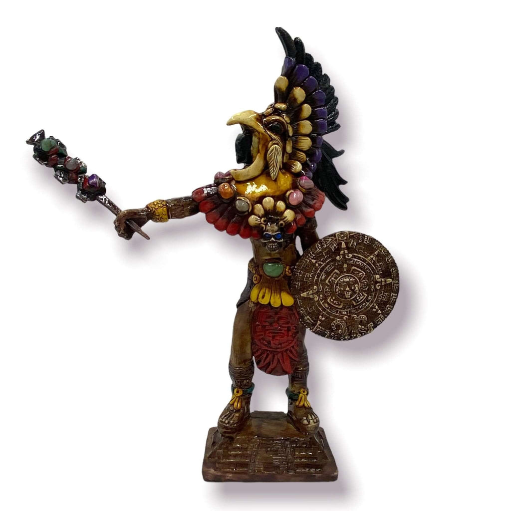 Aztec Warrior Statue | Handcrafted Cultural Sculpture Aztec Decor La Vie Bien Aztec Warrior Statue | Handcrafted Cultural Sculpture