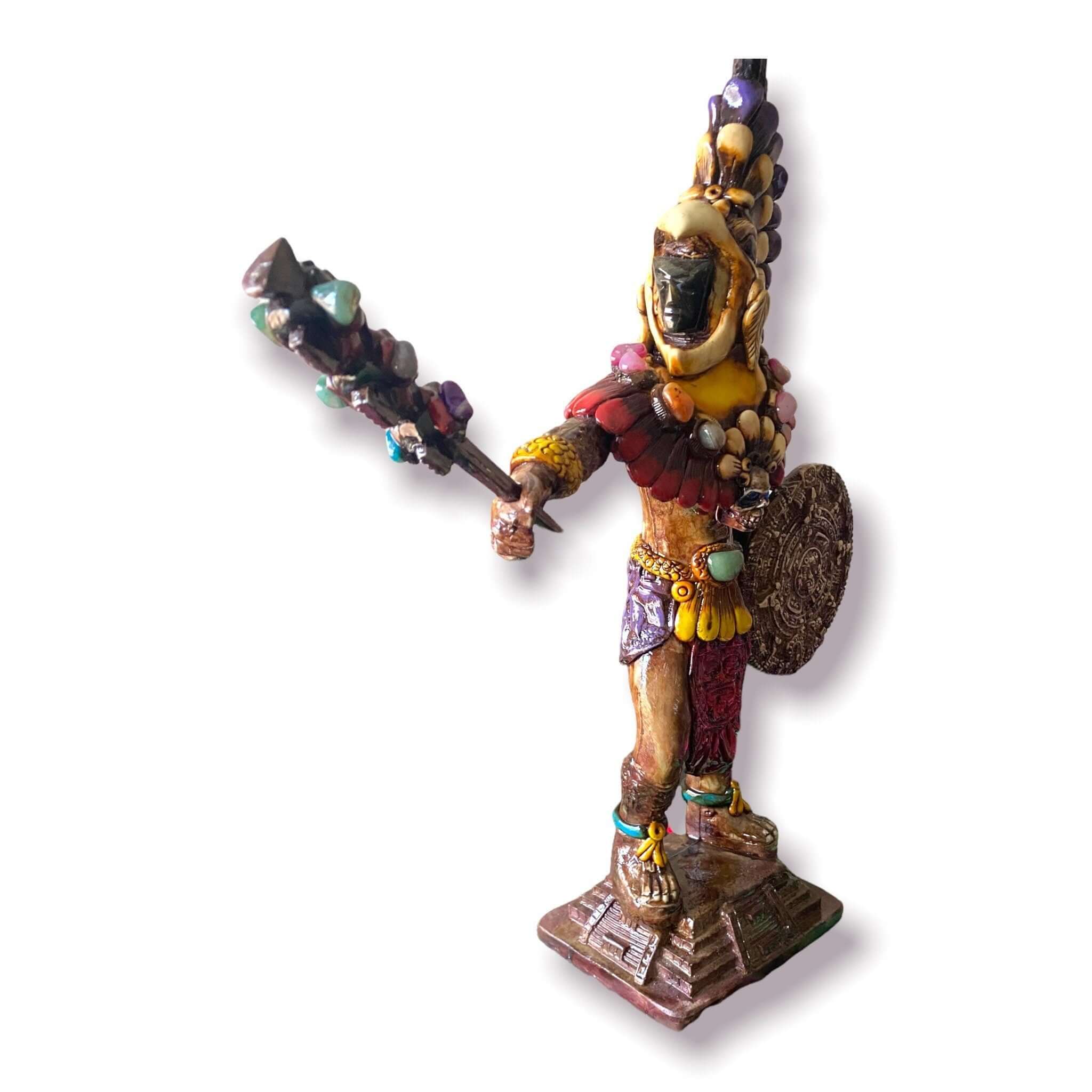 Aztec Warrior Statue | Handcrafted Cultural Sculpture Aztec Decor La Vie Bien Aztec Warrior Statue | Handcrafted Cultural Sculpture
