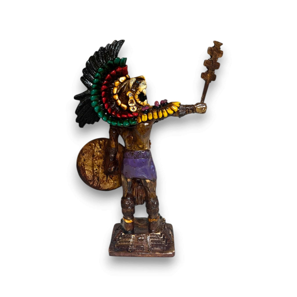 Aztec Warrior Statue | Handcrafted Cultural Sculpture Aztec Decor La Vie Bien Aztec Warrior Statue | Handcrafted Cultural Sculpture