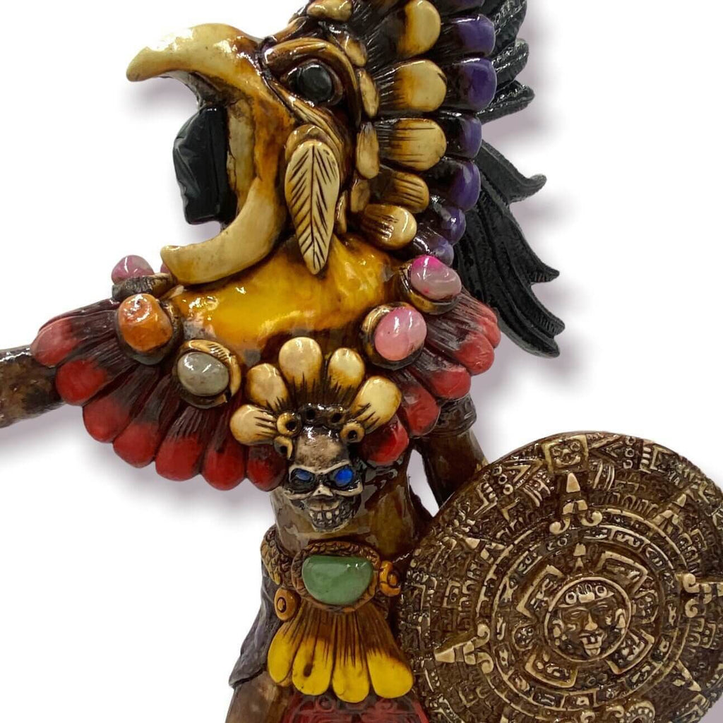 Aztec Warrior Statue | Handcrafted Cultural Sculpture Aztec Decor La Vie Bien Aztec Warrior Statue | Handcrafted Cultural Sculpture