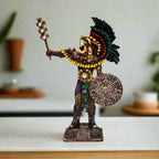 Aztec Warrior Statue | Handcrafted Cultural Sculpture Aztec Decor La Vie Bien Aztec Warrior Statue | Handcrafted Cultural Sculpture