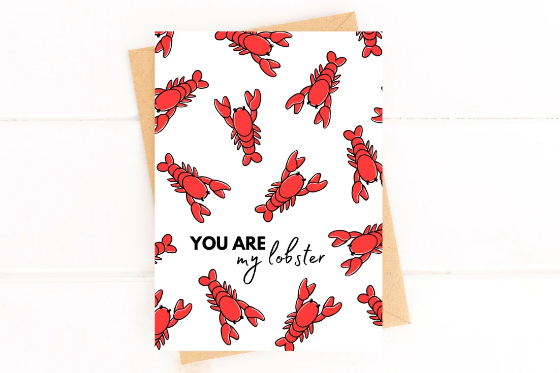 You Are My Lobster Valentine's Day Card by Five Dot Post