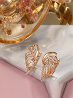 Shining Diva Gold-Polished Rose Zircon Earrings