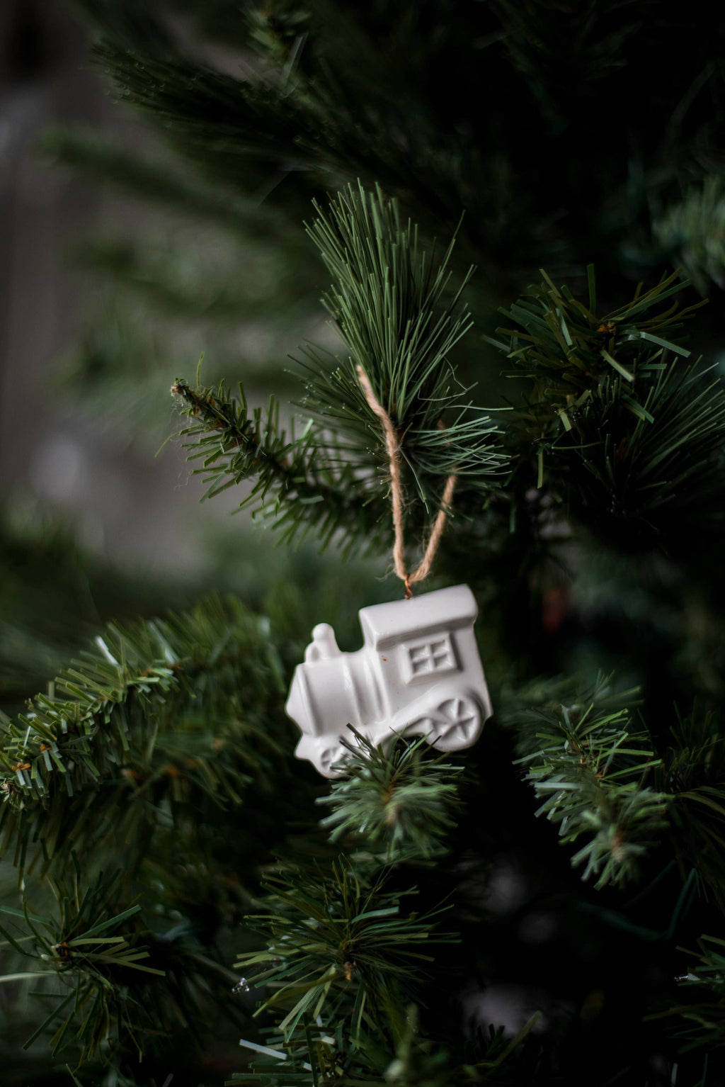 Handmade Porcelain Christmas Ornaments: Train Car
