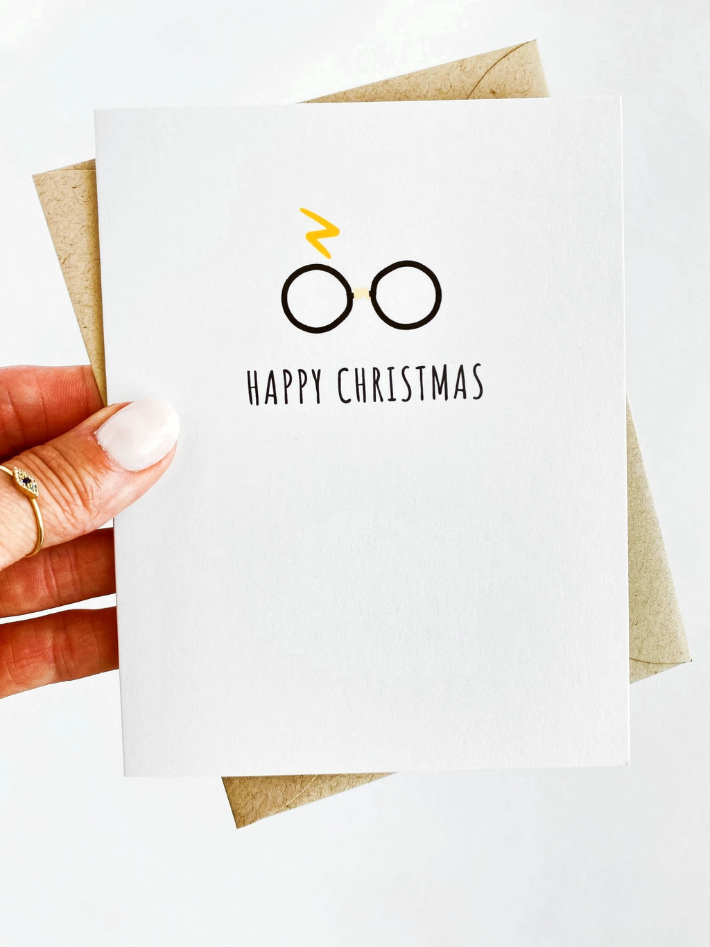 Harry Potter Inspired Christmas Card, Magical Happy Christmas, HP Lover Card by Five Dot Post