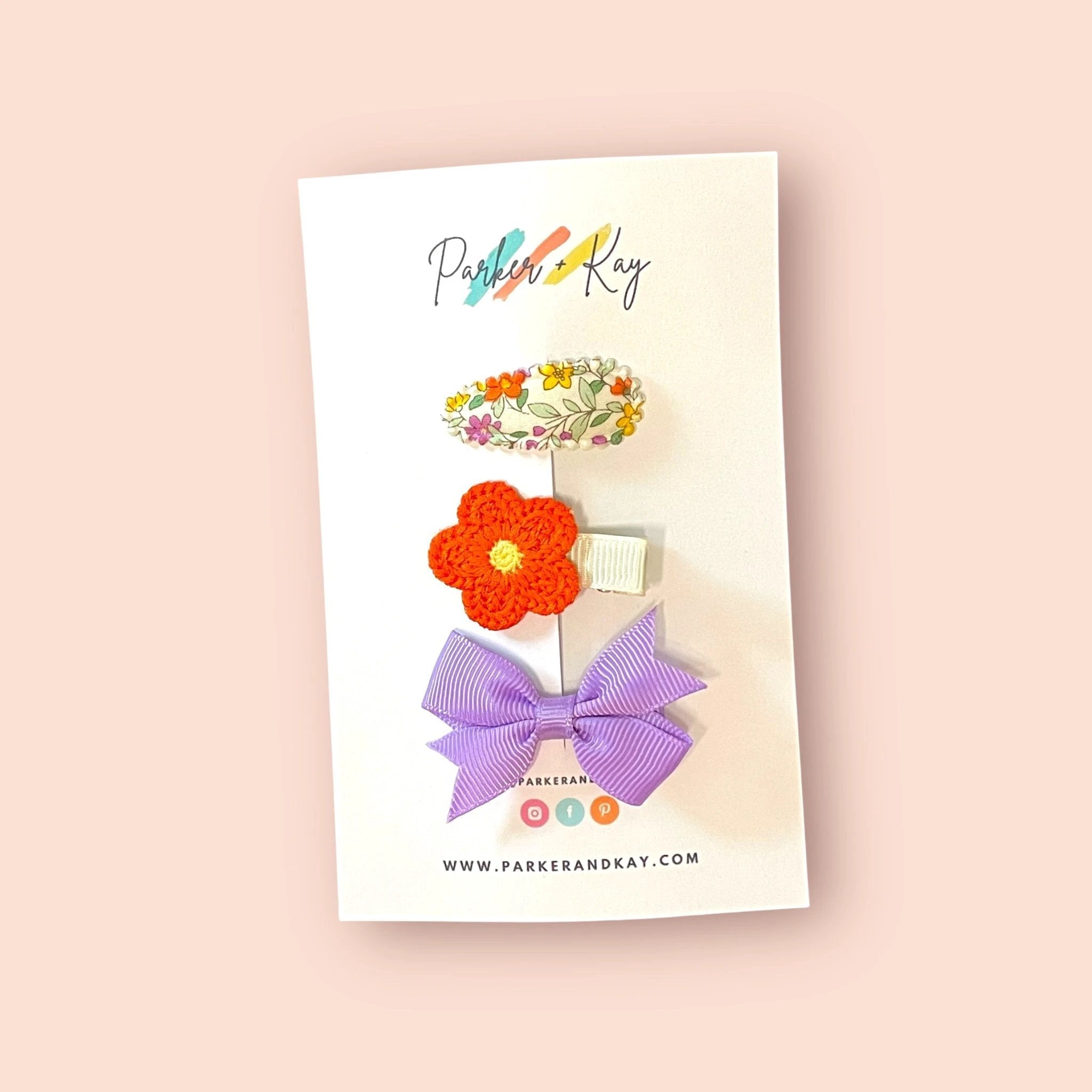 Baby 3-Piece Hair Clips Variety Set by Parker + Kay Creative