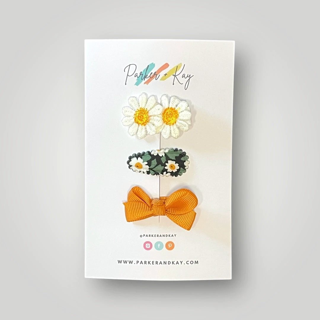 Baby 3-Piece Hair Clips Variety Set by Parker + Kay Creative