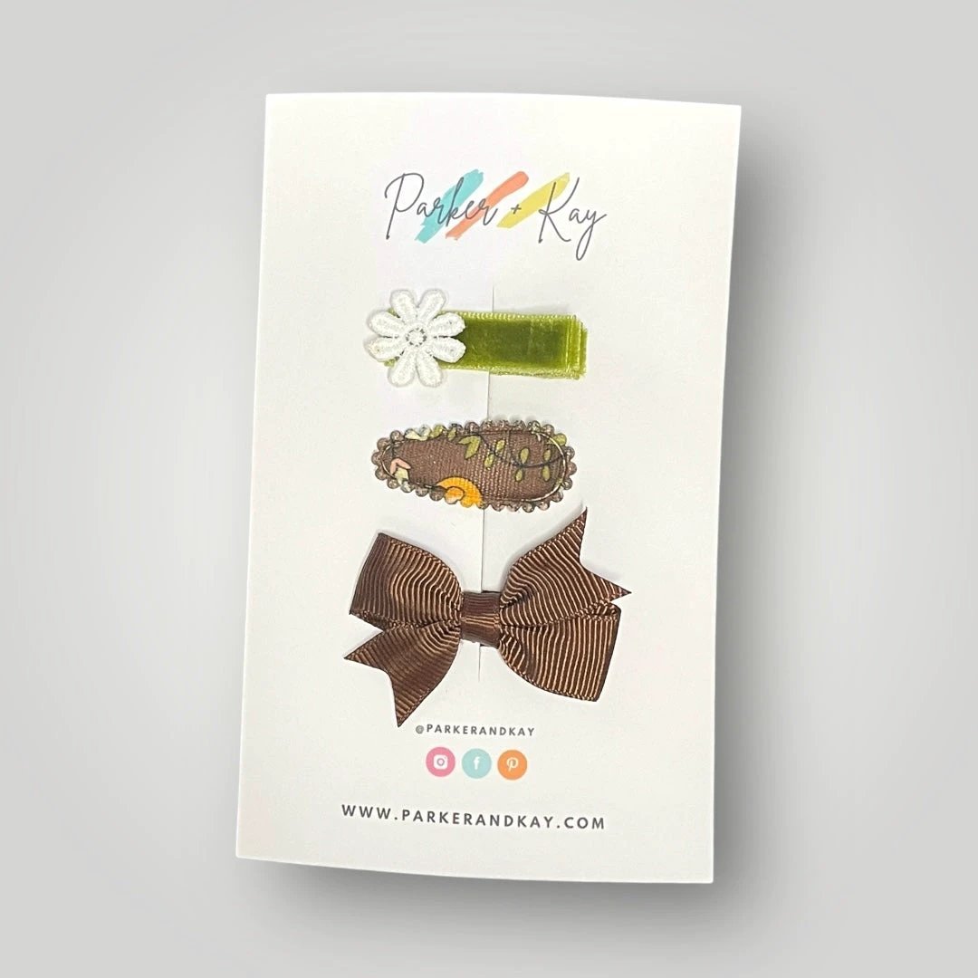 Baby 3-Piece Hair Clips Variety Set by Parker + Kay Creative