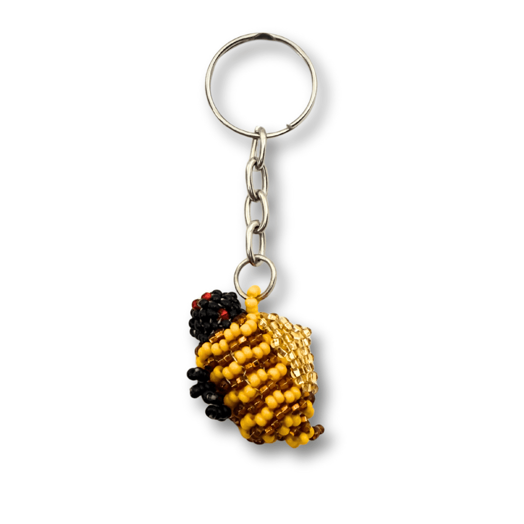 Baby Bee Seed Bead Key Chain - Guatemala Keychains La Vie Bien Baby Bee Seed Bead Key Chain - Guatemala