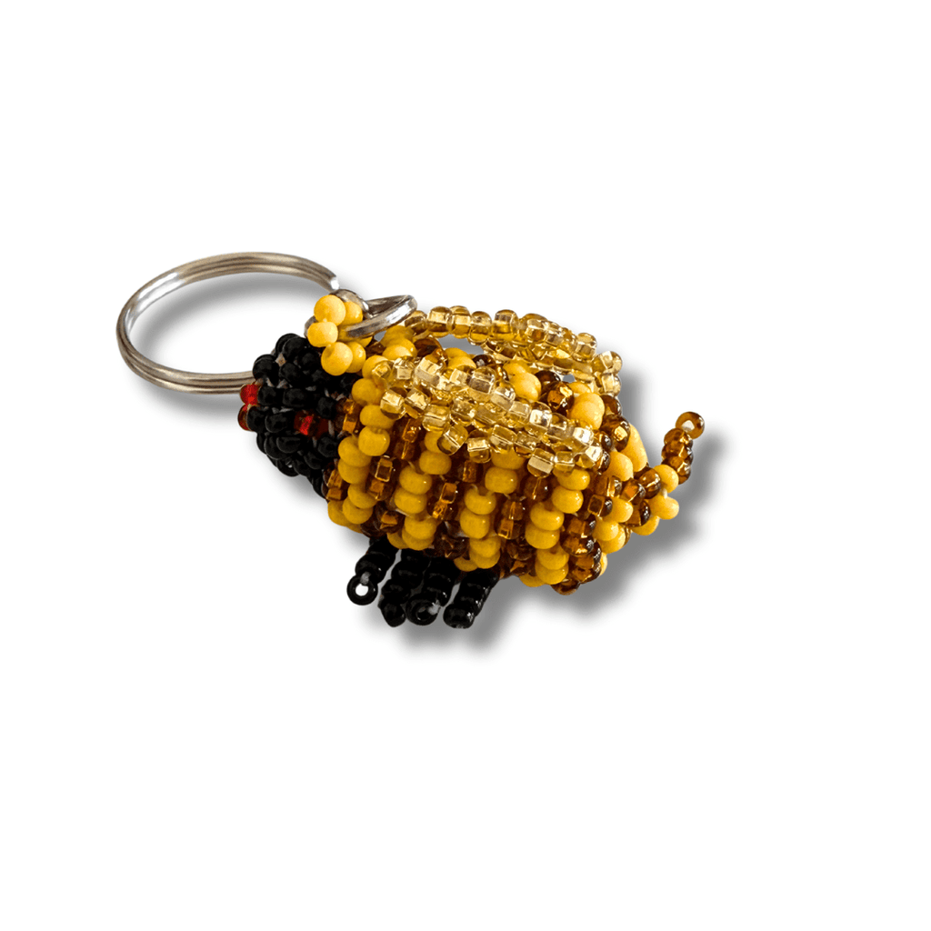 Baby Bee Seed Bead Key Chain - Guatemala Keychains La Vie Bien Baby Bee Seed Bead Key Chain - Guatemala