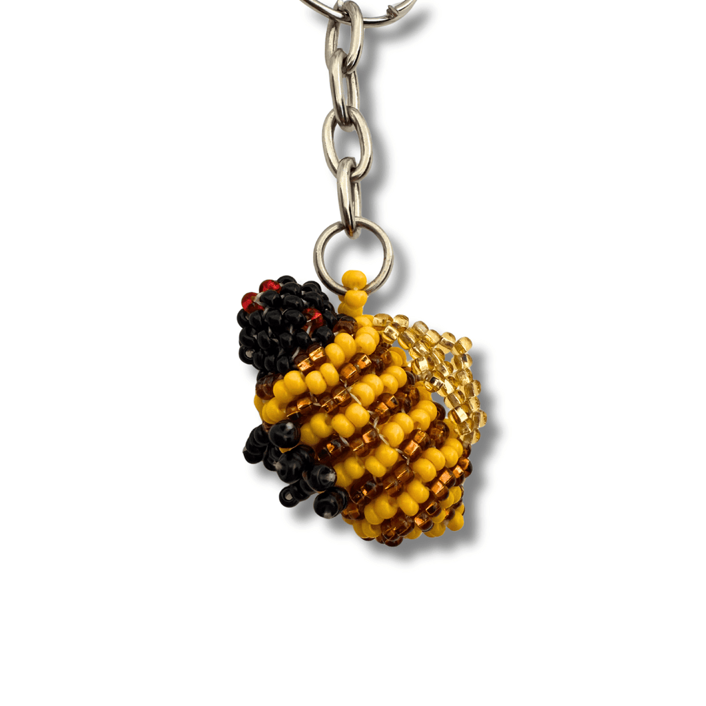 Baby Bee Seed Bead Key Chain - Guatemala Keychains La Vie Bien Baby Bee Seed Bead Key Chain - Guatemala