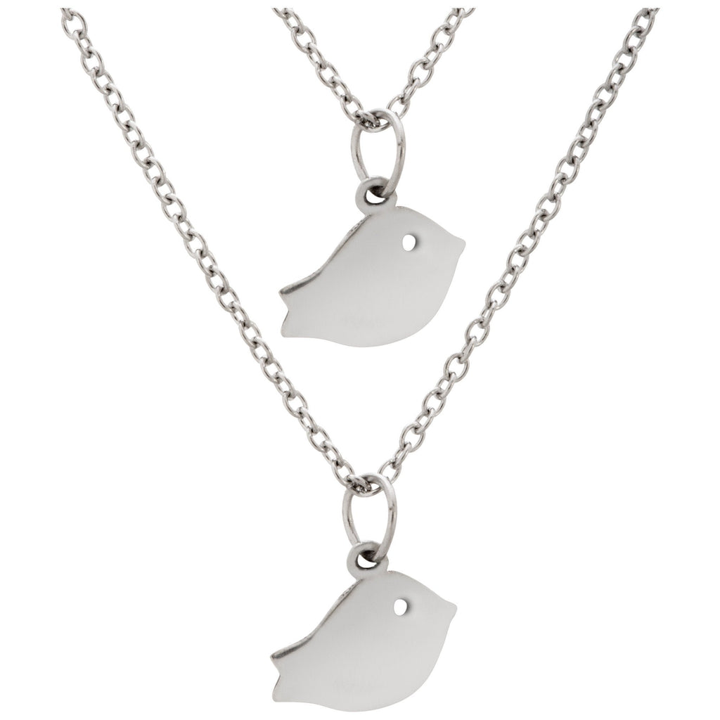 Baby Bird Friends Pewter Necklaces - Set of 2 Necklaces - Fashion La Vie Bien Baby Bird Friends Pewter Necklaces - Set of 2