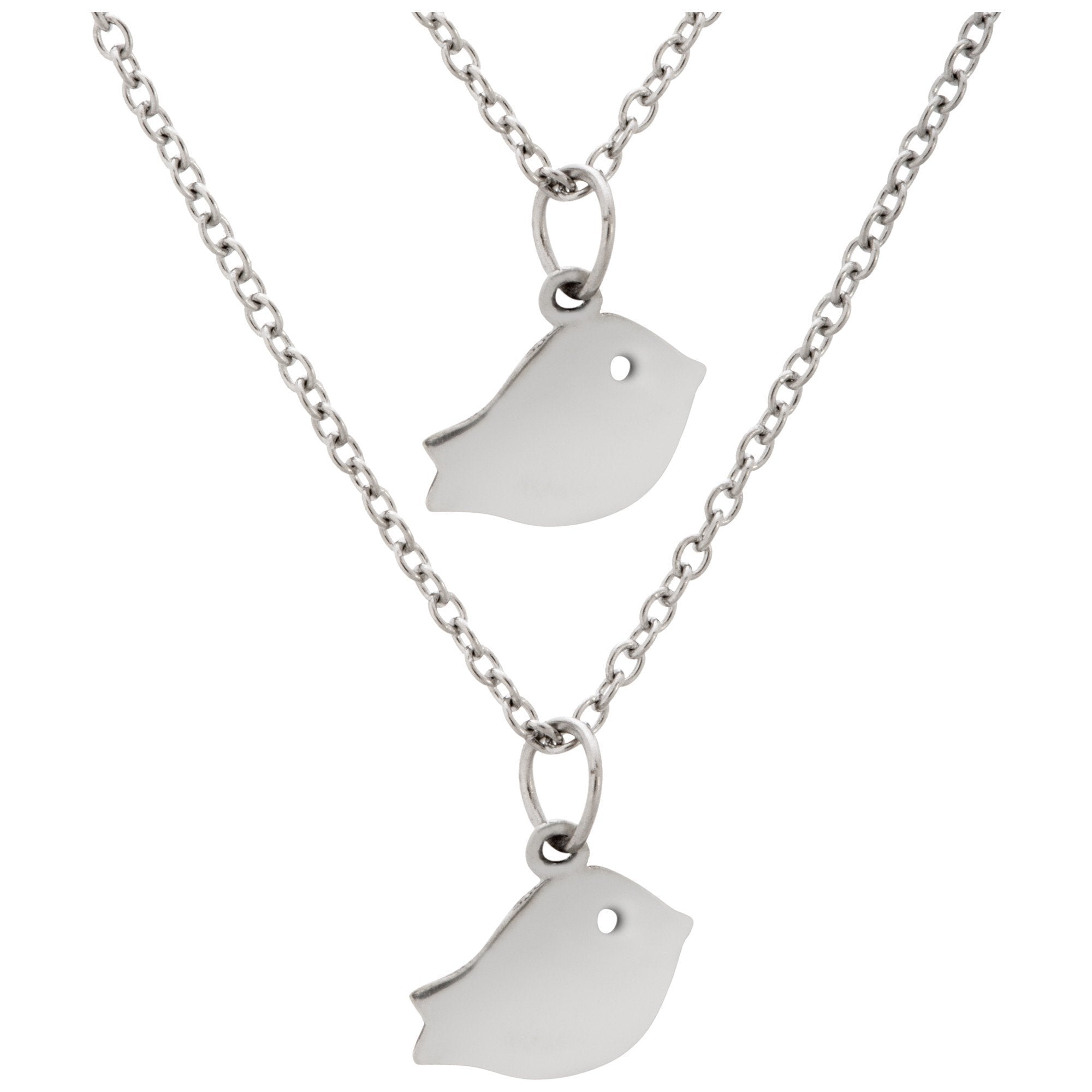 Baby Bird Friends Pewter Necklaces - Set of 2 Necklaces - Fashion La Vie Bien Baby Bird Friends Pewter Necklaces - Set of 2