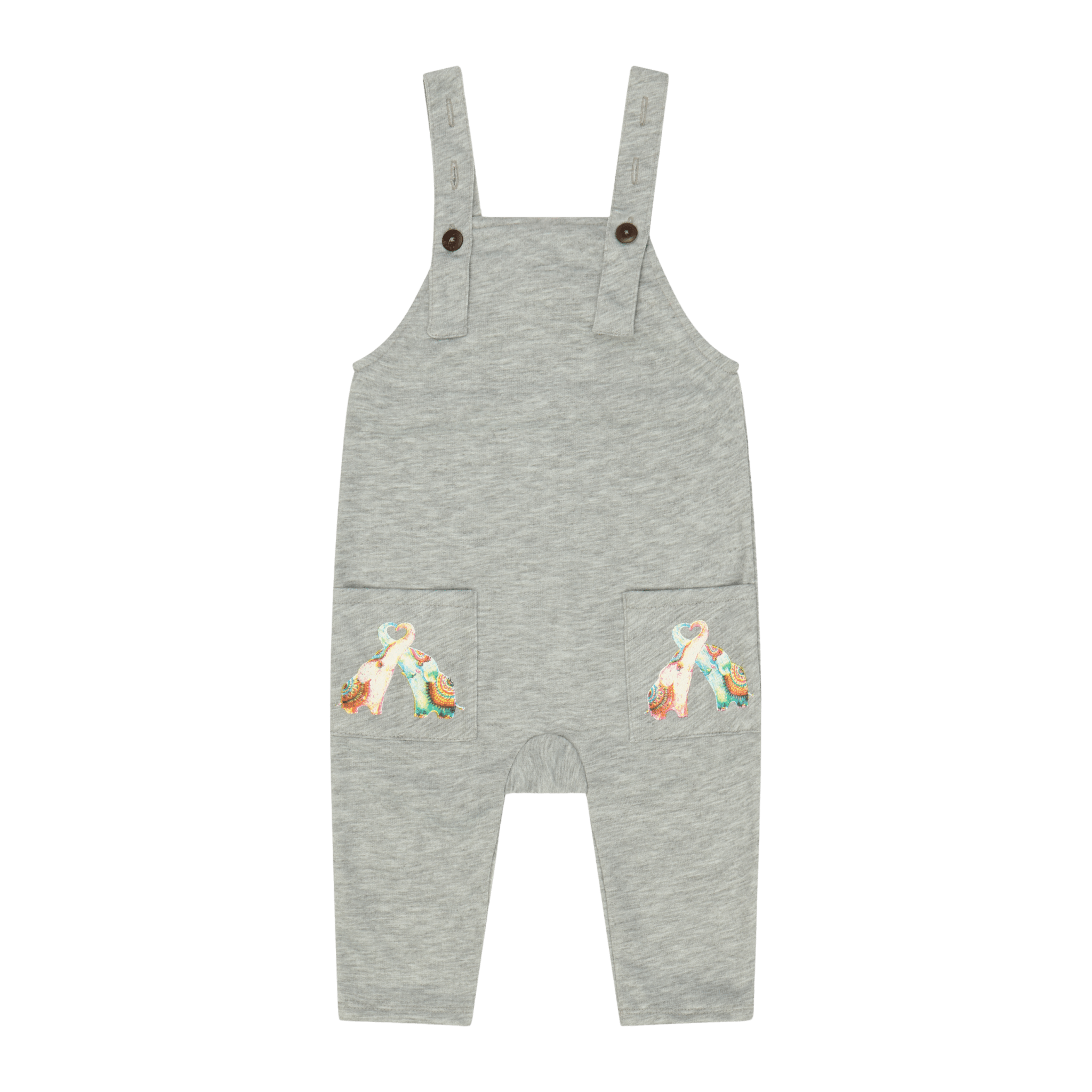 Elefante Baby Boy Overalls – Multicultural Print Cotton Overalls