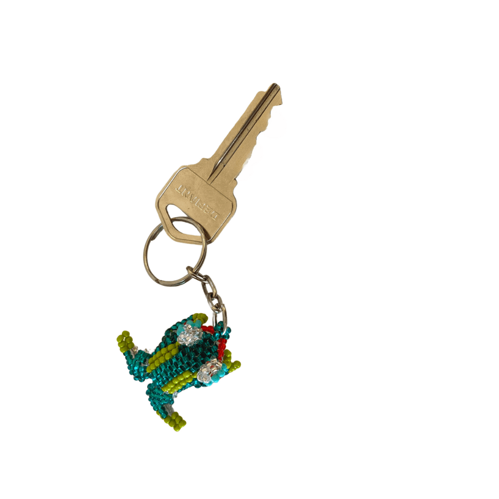 Baby Frog Seed Bead Key Chain - Guatemala Keychains La Vie Bien Baby Frog Seed Bead Key Chain - Guatemala