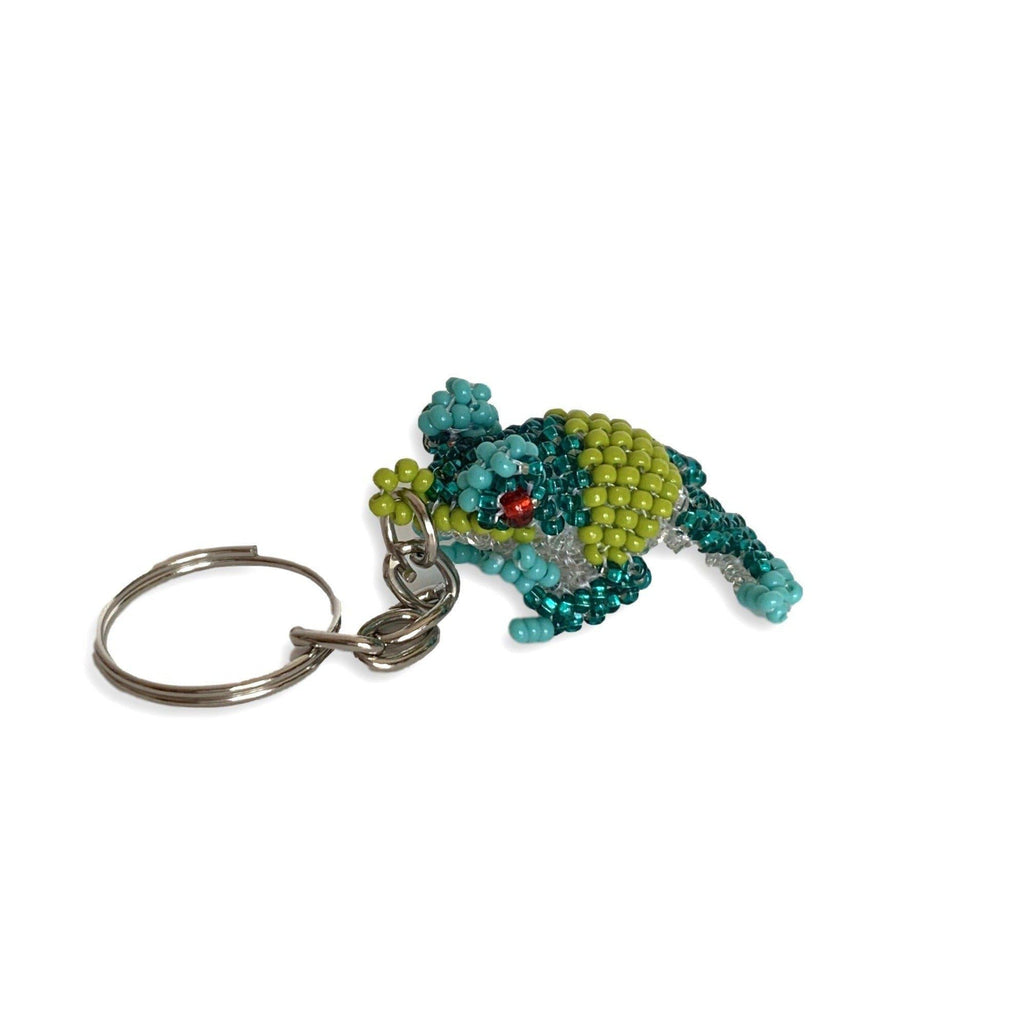 Baby Frog Seed Bead Key Chain - Guatemala Keychains La Vie Bien Baby Frog Seed Bead Key Chain - Guatemala