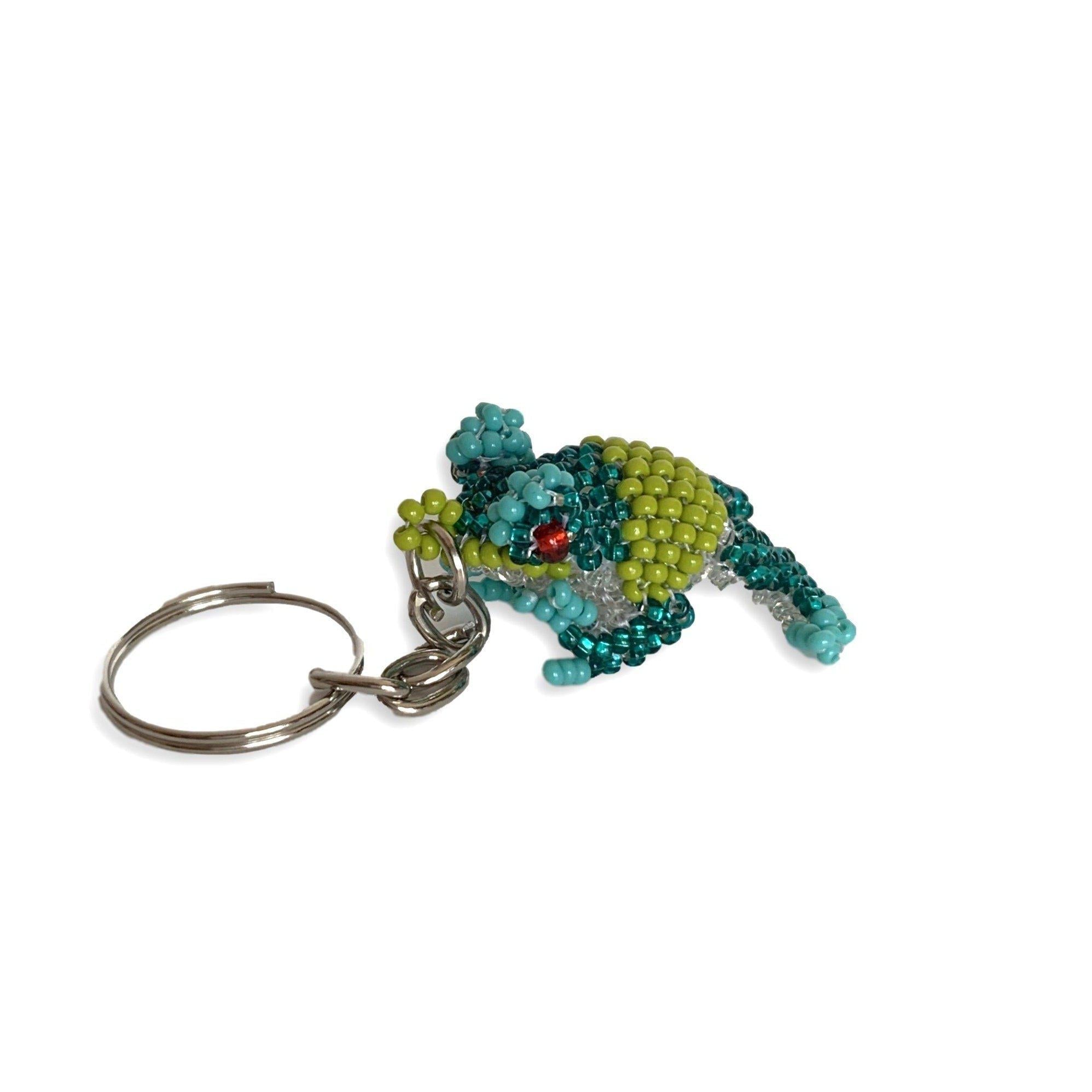 Baby Frog Seed Bead Key Chain - Guatemala Keychains La Vie Bien Baby Frog Seed Bead Key Chain - Guatemala