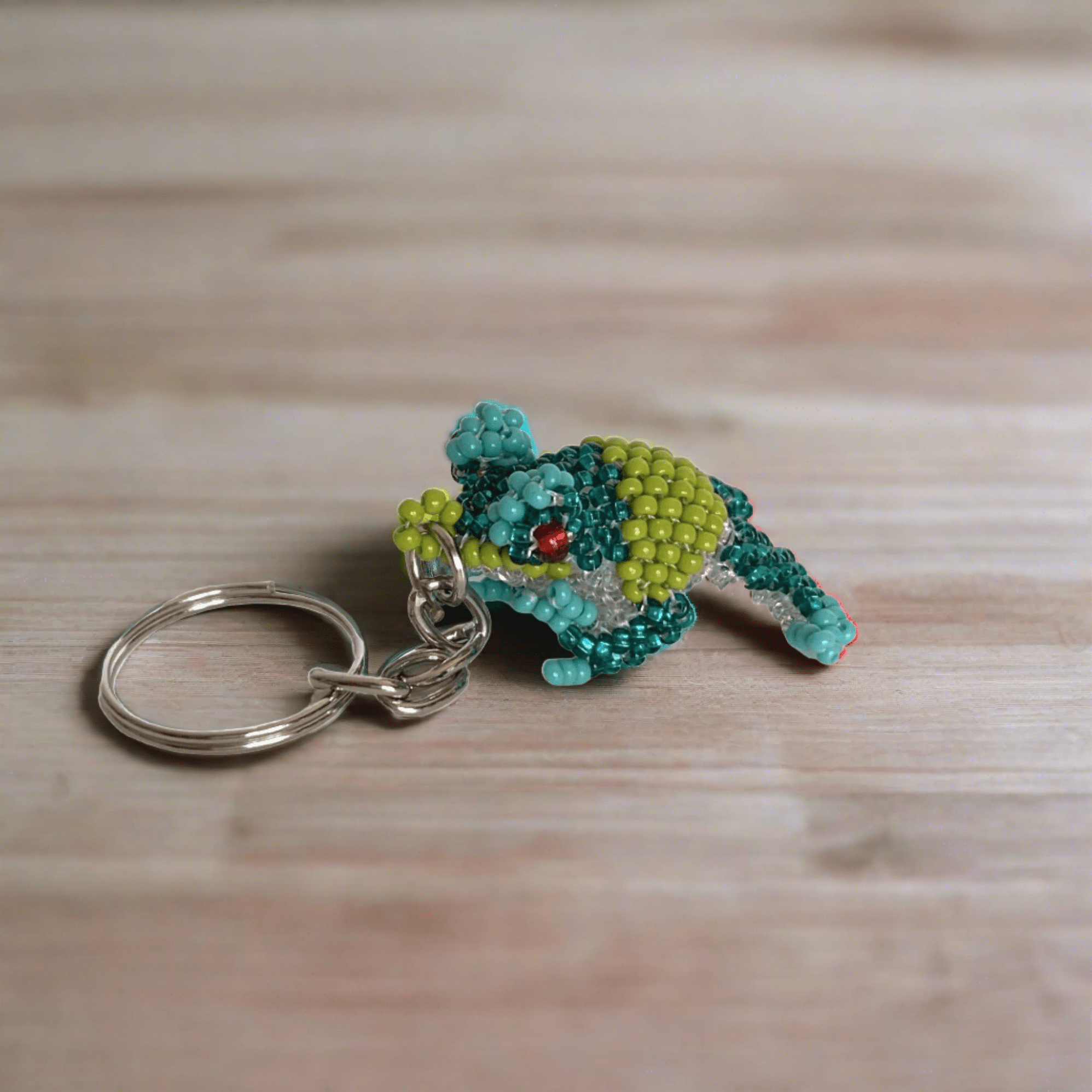 Baby Frog Seed Bead Key Chain - Guatemala Keychains La Vie Bien Baby Frog Seed Bead Key Chain - Guatemala