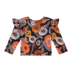 Baby Girls Ruffle Flutter Sleeve Top – Multicultural Print | Mixed Up Clothing