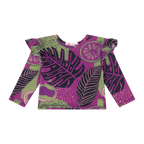 Baby Girls Ruffle Flutter Sleeve Top – Multicultural Print | Mixed Up Clothing