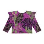 Baby Girls Ruffle Flutter Sleeve Top – Multicultural Print | Mixed Up Clothing