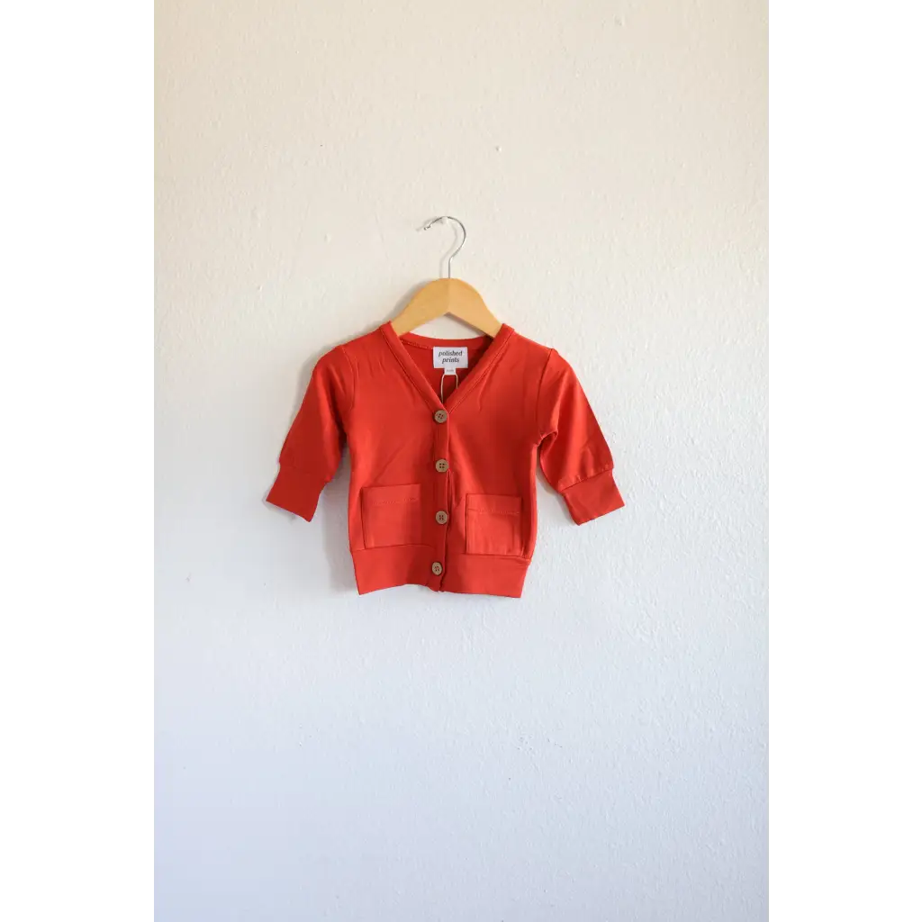 Buttery Soft Red Baby Grandpa Cardigan