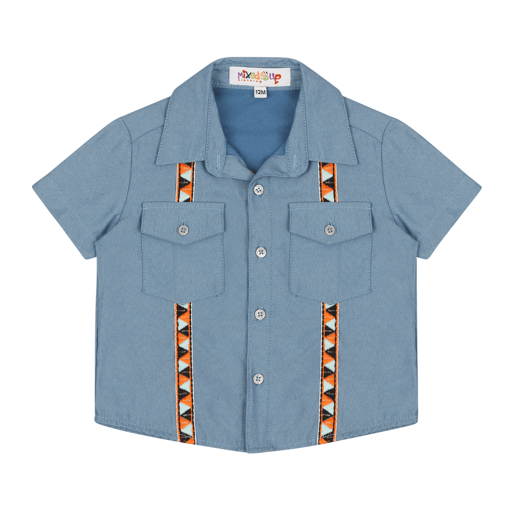 Baby Hemd Shirt – Short Sleeve Multicultural Button - Down for Kids